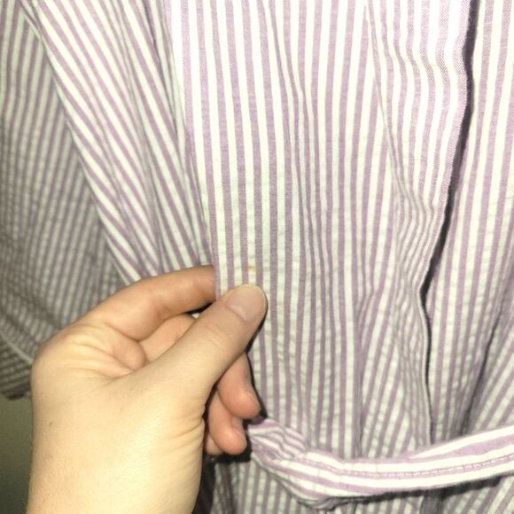New Vermont Country Store Purple Seersucker Robe 1X - Picture 3 of 8